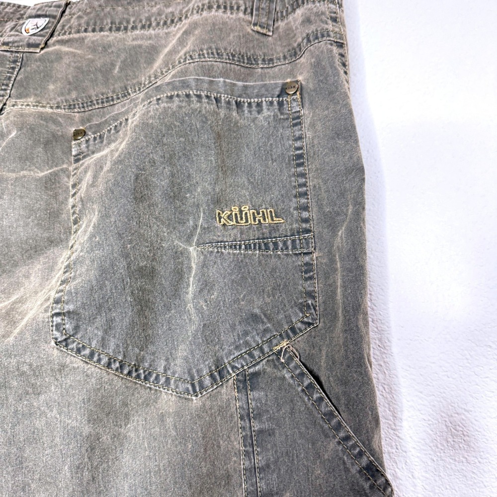 KUHL REVOLVR Vintage Patina Dye Pants Mens 35x30 Brown Cargo Outdoor Hiking - Picture 6 of 12